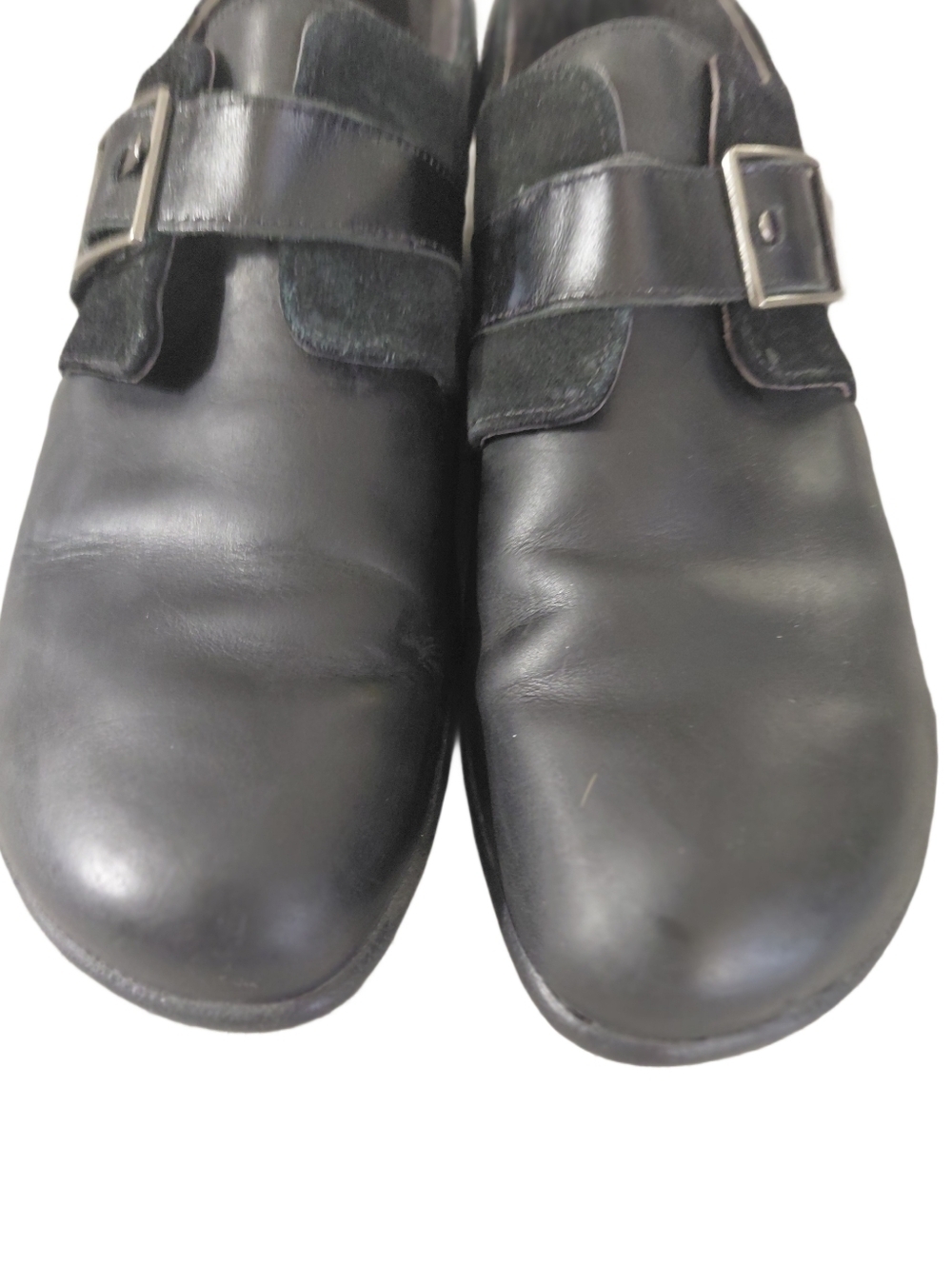 Naot Tane Black Leather & Suede Slip-On Flat Women's Size 9 Monk Shoe - Picture 3 of 11